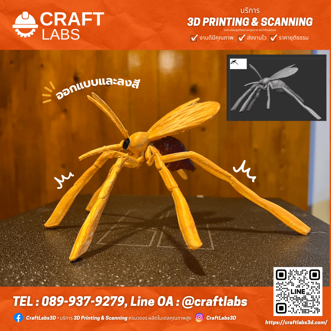ออกแบบแมลงสำหรับโชว์บนพิพิธภัณฑ์แมลง กรุงเทพฯ กระทรวงสาธารณะสุข
